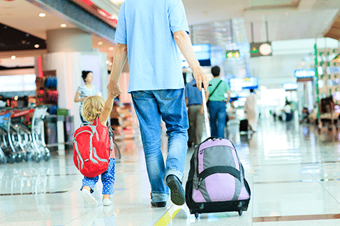 Father and Daughter in the airport
